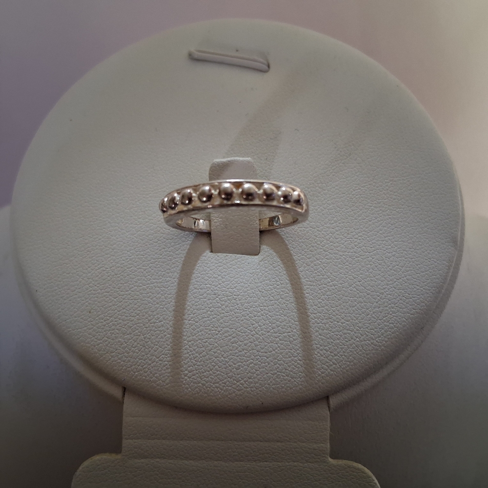 Sterling Silver 925 Textured Raised Bumps Size 9 Minimalist Band Ring